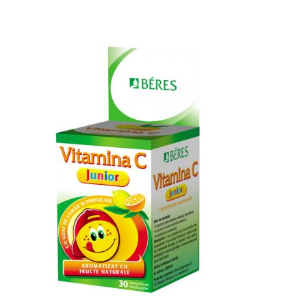Vitamina C Junior, 30 comprimate masticabile, Beres