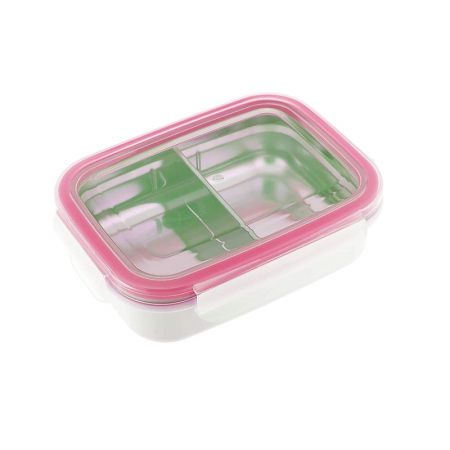 Cutie compartimentata termoizolanta din otel inoxidabil Bento, cu capac Pink, KS BT2 02, Innobaby