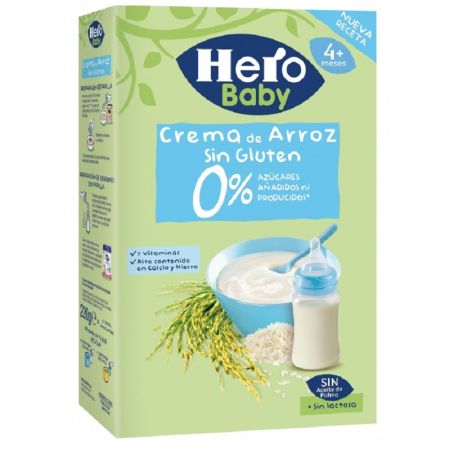 Cereale crema de orez fara gluten, +4 luni, 220 g, Hero Baby