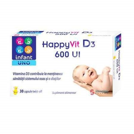 Happy Vit D3 600 UI, 30 capsule, Infant Uno