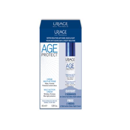Oferta Pachet Kit Age Protect Crema Antiaging Multi Action 40 ml + Crema de noapte Detox 10 ml, Uriage