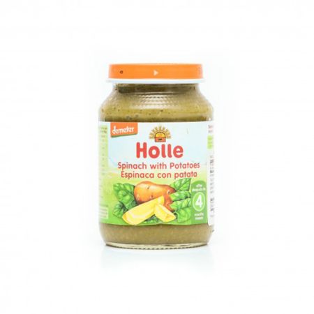 Piure Bio din spanac si cartofi, 190 g, Holle Baby Food