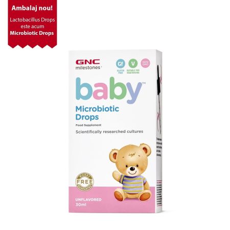 Picaturi fara aroma Baby Microbiotic, 30 ml, GNC Baby