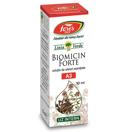 Biomicin Forte solutie de uleiuri esentiale, 10 ml, Fares