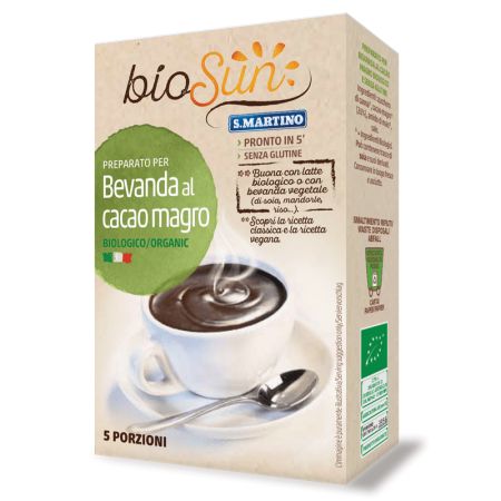 Preparat Bio pentru bautura cu cacao degresata fara gluten Biosun, 125 g, S.Martino
