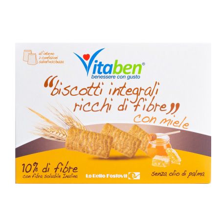Biscuiti cu cereale integrale si miere, 250 gr, Vitaben