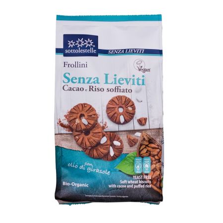 Biscuiti vegani cu cacao si orez Bio, 350 g, Sottolestelle