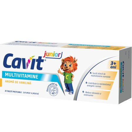 Cavit Junior Vanilie, 20 tbl masticabile, Biofarm