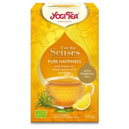 Ceai ecologic pentru simturi Fericire Pura, 20 plicuri, Yogi Tea