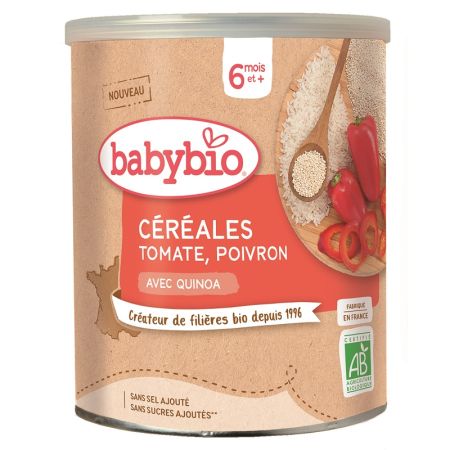 Cereale Bio cu rosii, ardei gras dulce si Quinoa, 220 g, Babybio