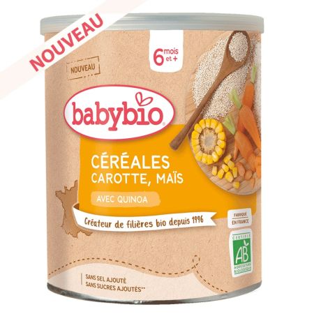 Cereale Eco vegetale cu morcov, porumb si quinoa, 220 gr, Babybio