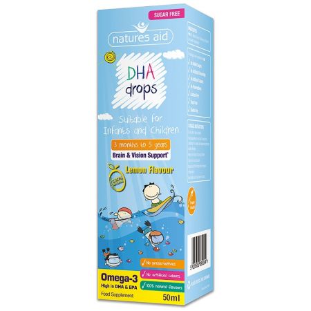 DHA Omega 3 Drops, 50 ml, Natures Aid