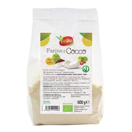 Faina Bio din nuca de cocos, 500 g, Vivibio