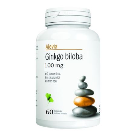Ginkgo biloba, 100 mg, 60 comprimate, Alevia