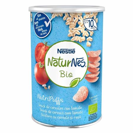 Gustare din cereale cu rosii, Nutripuffs, Naturnes, 35g, Nestle	