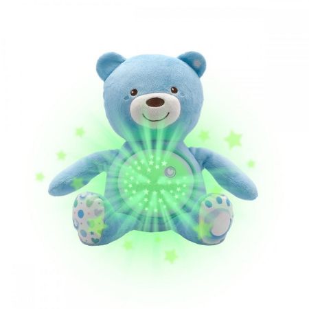 Jucarie cu proiectie Ursuletul Bebelus Albastru, 0 luni+, Chicco
