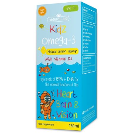 Kids Omega 3 + Vitamina D3, 150 ml, Natures Aid