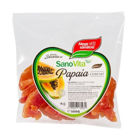Papaia confiat, 100 g, Sanovita