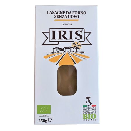 Paste Bio Lasagna din grau dur, 250 g, Iris
