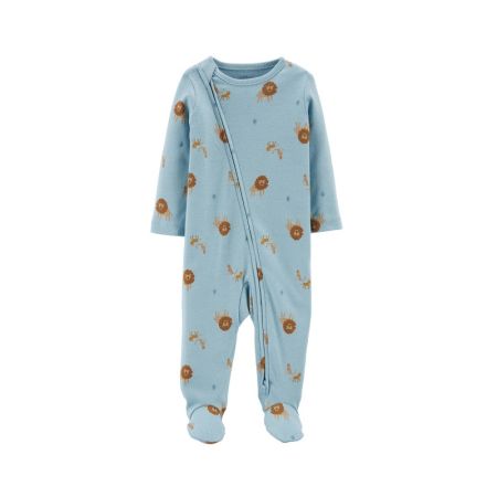 Pijama cu fermoar reversibil 100% Bumbac Organic, Leu, 3 luni, 1H385910, Carter's