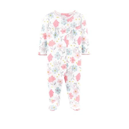 Pijama Flori 100% bumbac organic, 0 luni, 1H386710, Carter's