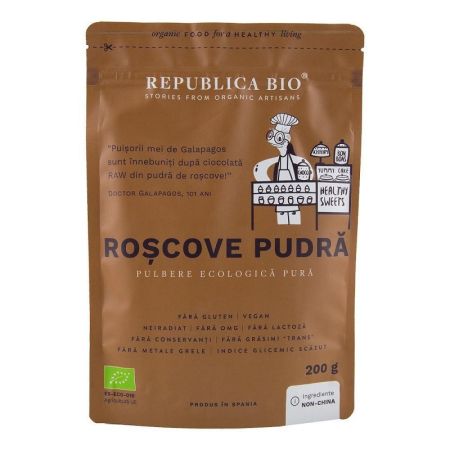 Pudra de roscove/carob Bio, 200 g, Republica Bio