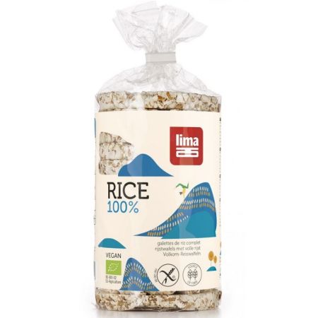 Rondele Bio din orez expandat cu sare, 100 g, Lima