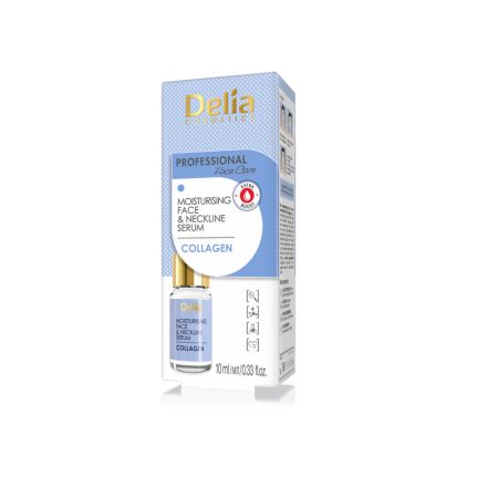 Ser tratament pentru fata si decolteu, Hidratant Anti-rid Collagen, 10 ml, Delia Comsetics
