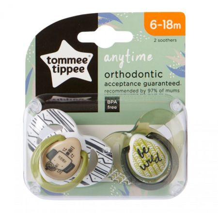 Suzete ortodontice din silicon Any time, 6-18 luni, 2 bucati, 43336463, Tommee Tippee