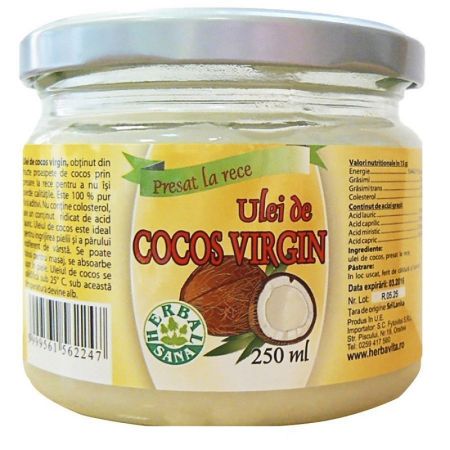 Ulei de cocos virgin, 250 ml, Herbal Sana