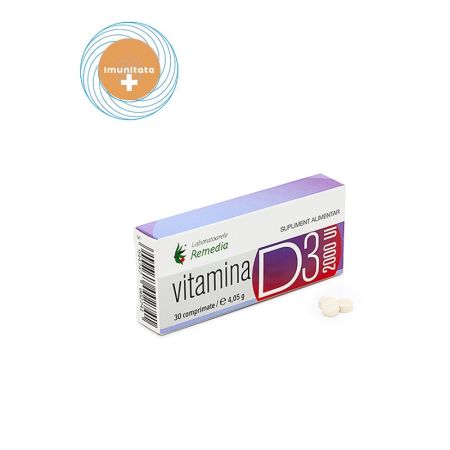 Vitamina D3 2000 U.I, 30 comprimate, Remedia