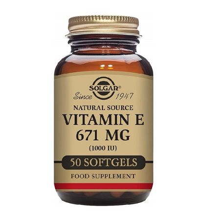 Vitamina E din surse naturale, 671mg 1000 UI, 50 capsule, Solgar
