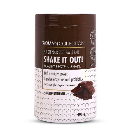 Pudra Proteica, Shake it Out, cu aroma de ciocolata, 400 g, Gold Nutrition