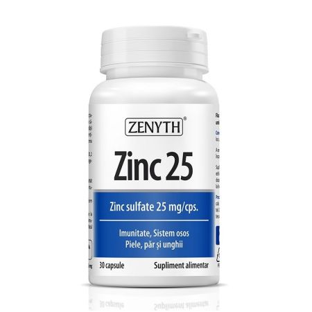 Zinc 25 sulfat de zinc, 25 mg/cps, 30 capsule, Zenyth