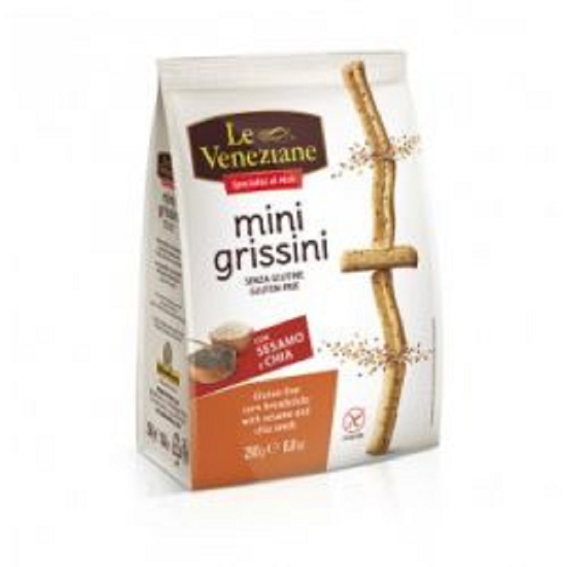 Mini Grissini cu seminte de susan si chia, 250 g, Le Veneziane