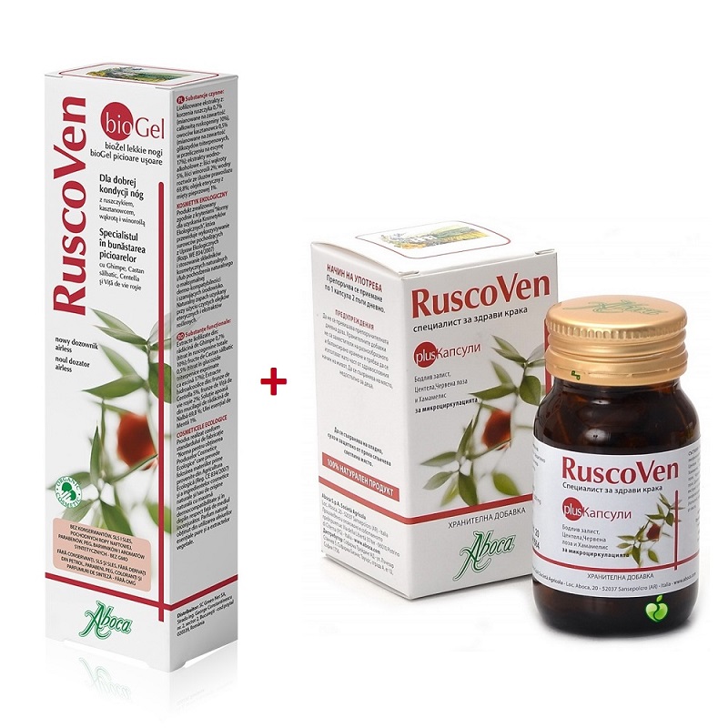 Pachet Ruscoven plus, 50 capsule + Ruscoven gel bio, 100 ml, Aboca