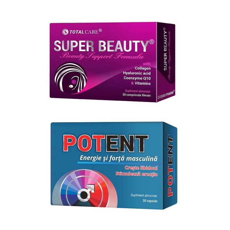 Pachet Super Beauty 30 comprimate + Potent, 30 comprimate, Cosmopharm