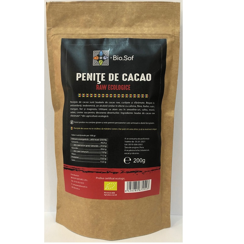 Penite de Cacao, Raw Eco, 200gr, Biosof
