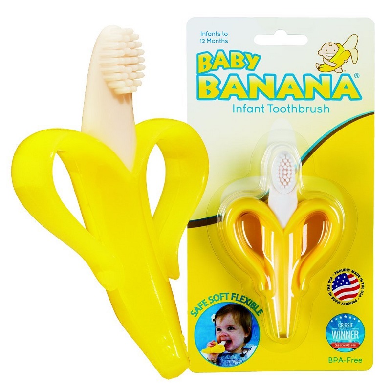 Periuta de dinti din silicon, BR003, Baby Banana