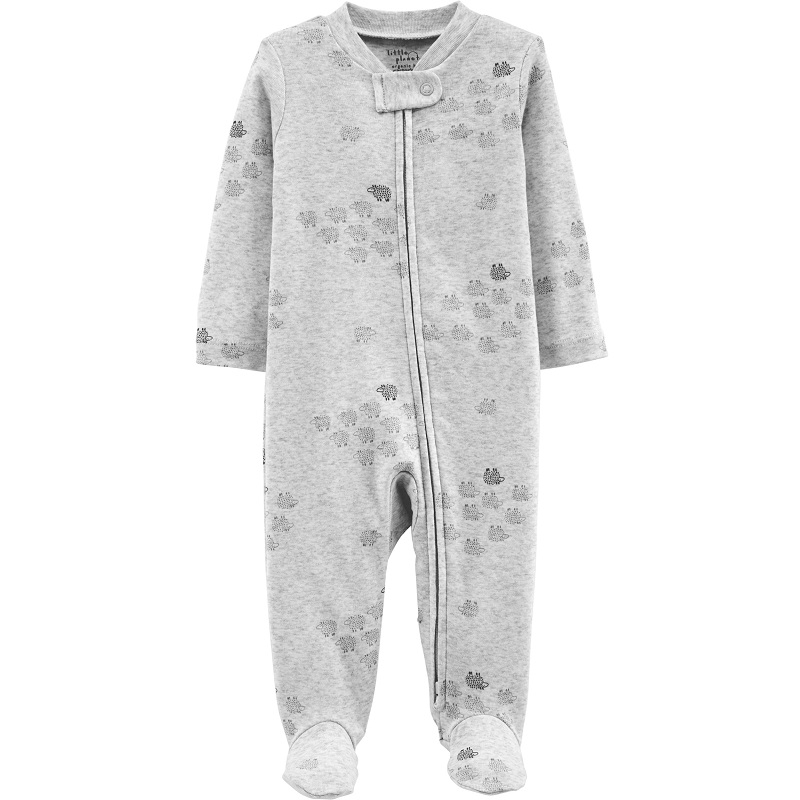Pijama cu fermoar reversibil 100% Bumbac Organic, Oite, 3 luni, 1H387610, Carter's