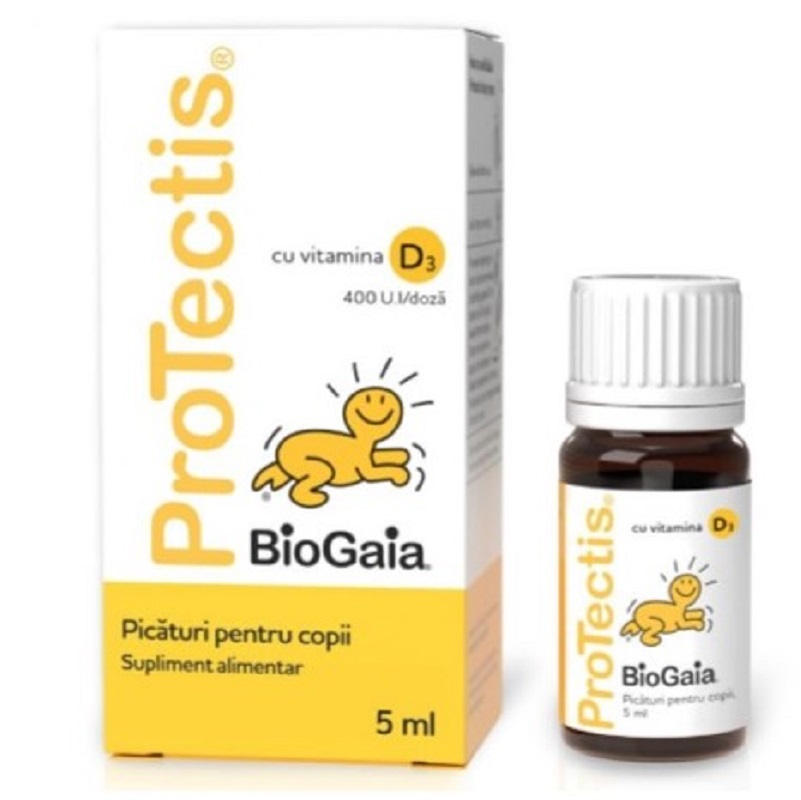 Picaturi pentru copii Protectis cu Vitamina D3, 5 ml, BioGaia