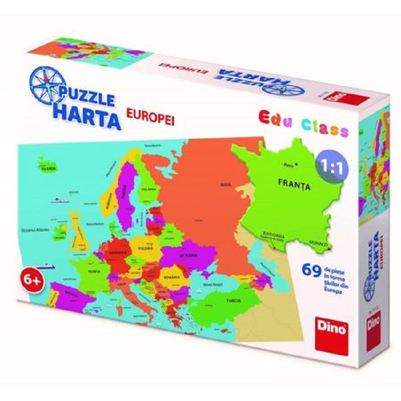 Puzzle Geografic Harta Europei, Dino Toys