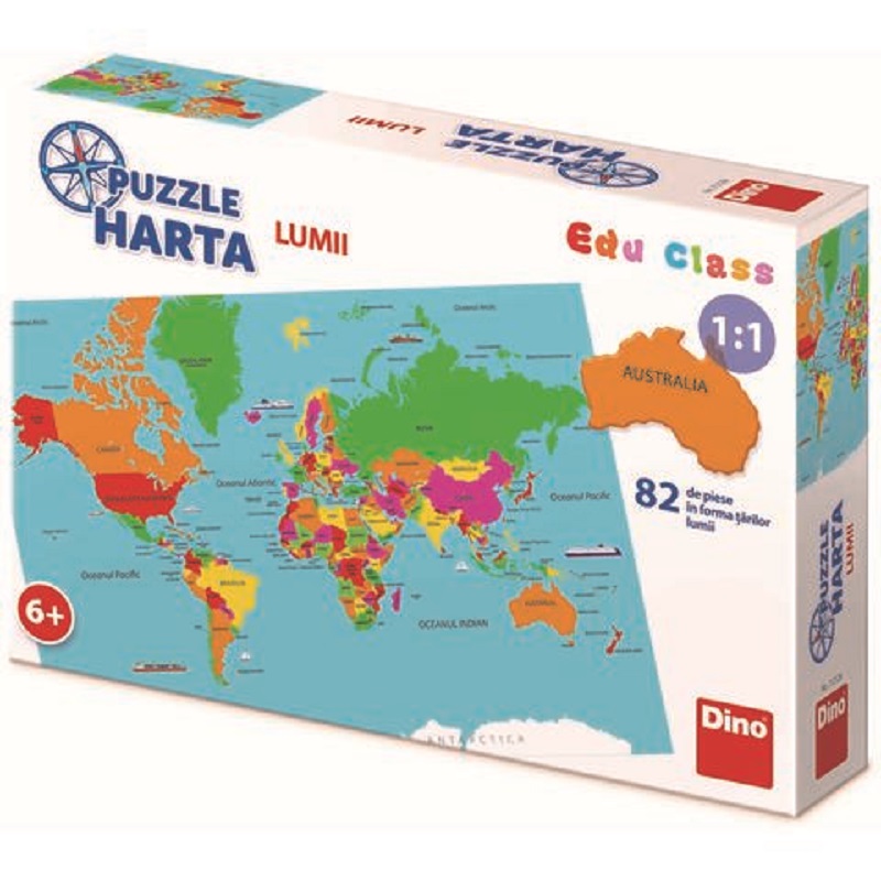 Puzzle Geografic, Harta Lumii, Dino Toys