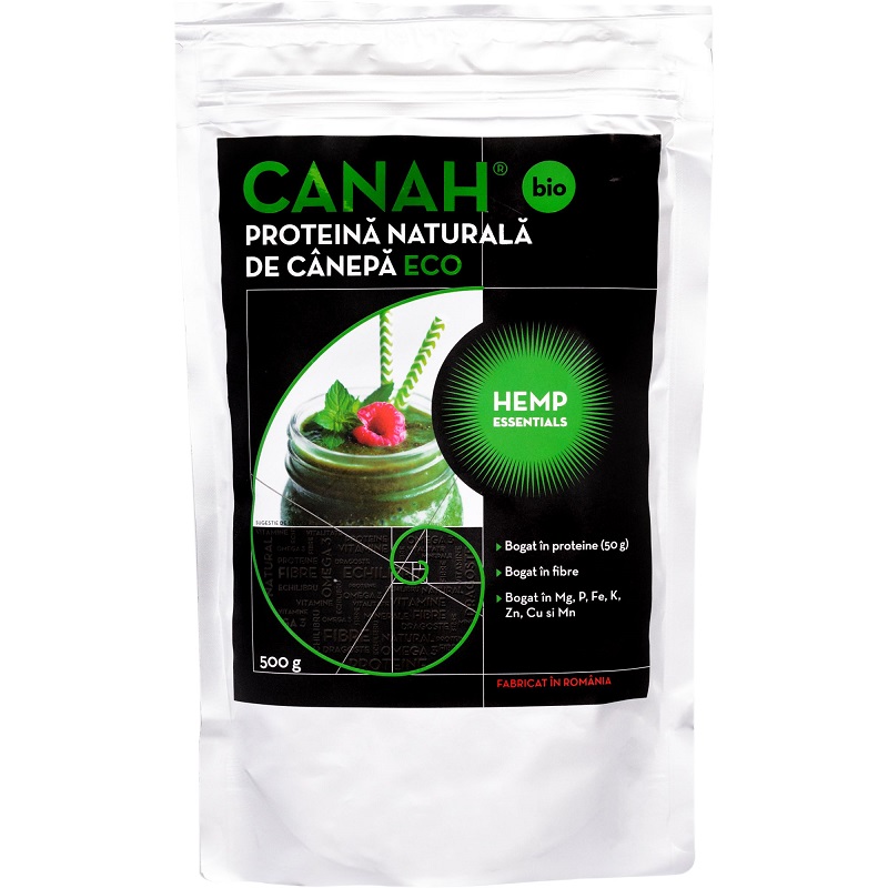 Pudra proteica de Canepa, 500 g, Canah