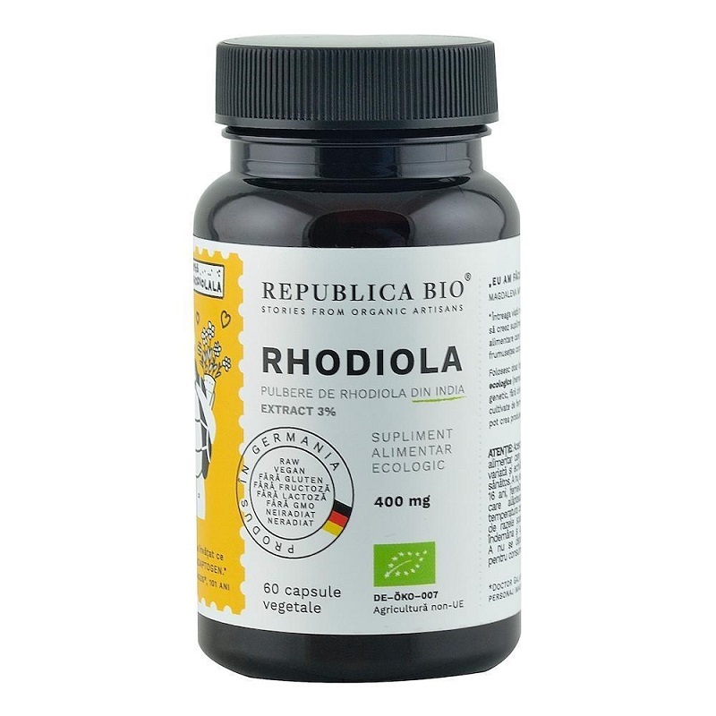 Rhodiola 400 mg, 60 capsule, 29939, Republica Bio