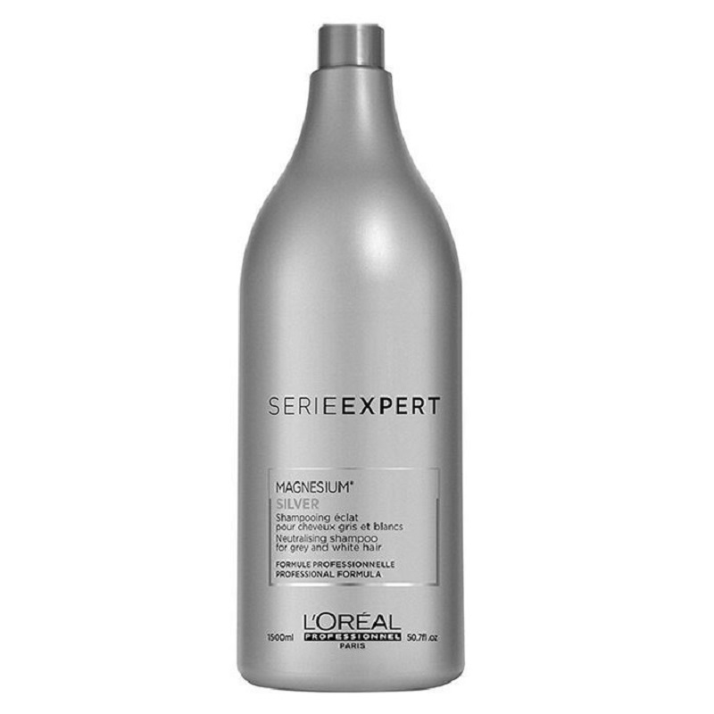 Sampon pentru par grizonat si alb Silver Magnesium SerieExpert, 1500 ml, L'Oreal Professionnel