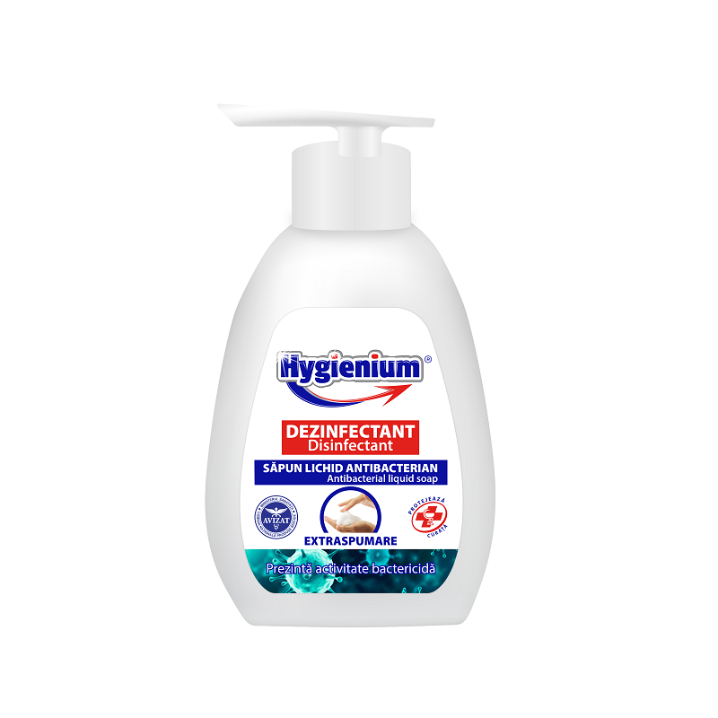 Sapun antibacterian si dezinfectant extra spumare, 250 ml, Hygienium