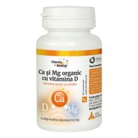 Calciu si Magneziu Organic cu Vitamina D, 60 cpr, Dacia Plant