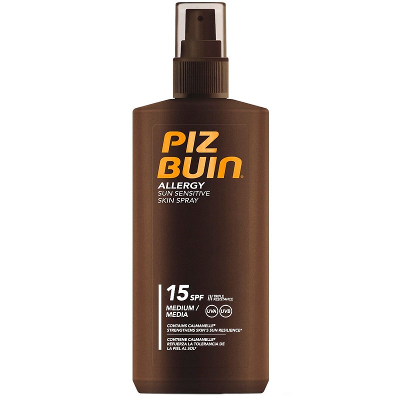 Spray de protectie solara pentru piele sensibila Allergy SPF 15, 200 ml, Piz Buin