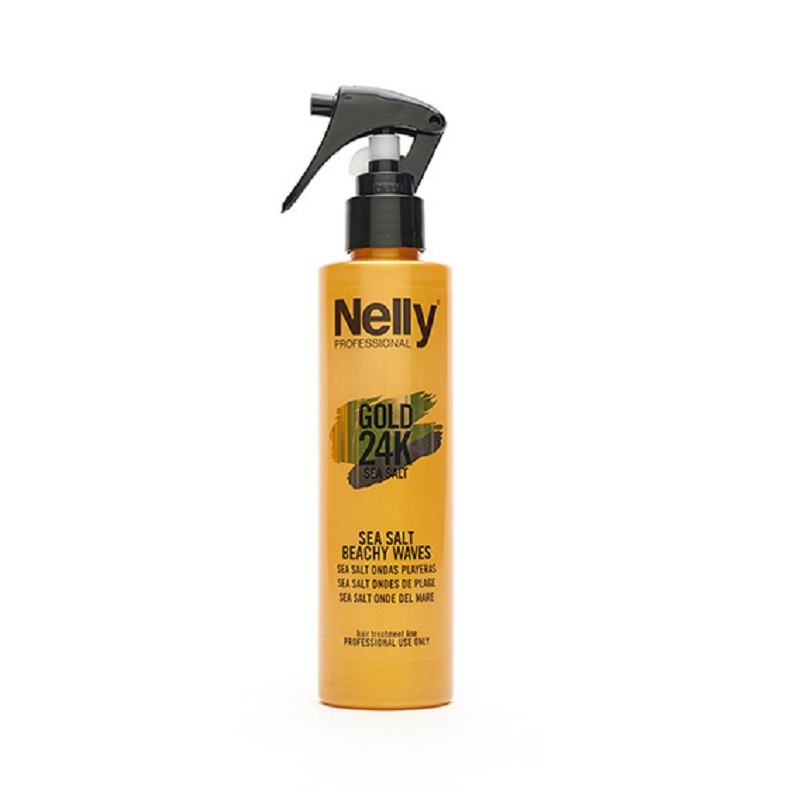 Spray cu sare de mare Gold 24K Sea Salt, 200 ml, Nelly Professional